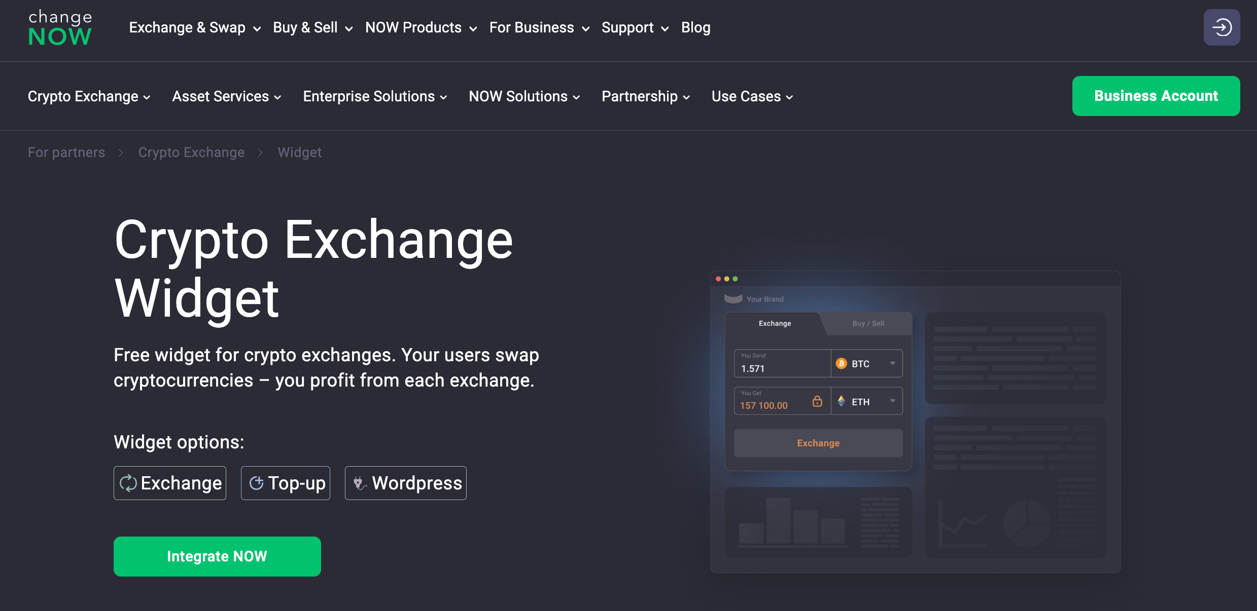 ChangeNOW Crypto Swap Widget