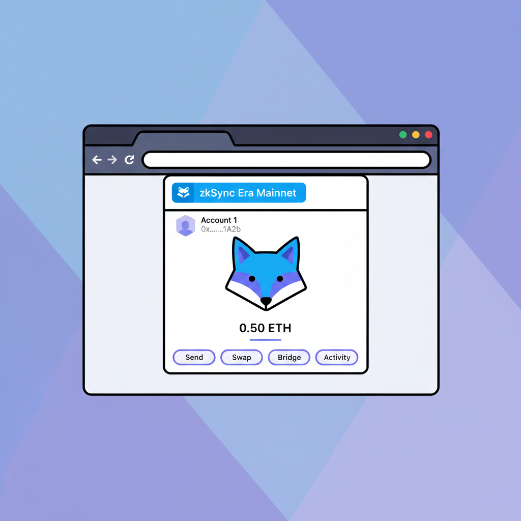 MetaMask interface switched to zkSync Era network
