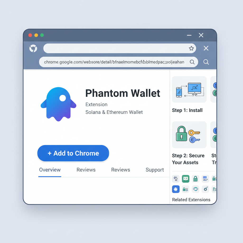 clean screenshot of Chrome Web Store Phantom Wallet extension page